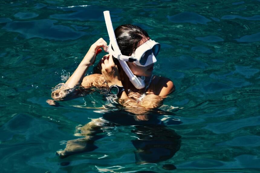 woman snorkeling in croatia